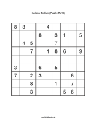 Sudoku - Medium A218 Print Puzzle