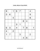 Sudoku - Medium A240 Print Puzzle