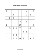 Sudoku - Medium A246 Print Puzzle