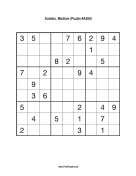 Sudoku - Medium A260 Print Puzzle