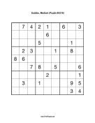 Sudoku - Medium A316 Print Puzzle