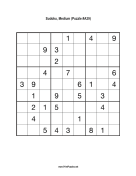 Sudoku - Medium A39 Print Puzzle
