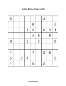 Sudoku - Medium A390 Print Puzzle