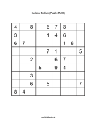 Sudoku - Medium A399 Print Puzzle