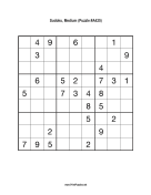 Sudoku - Medium A425 Print Puzzle