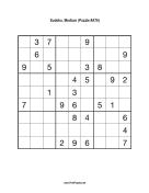 Sudoku - Medium A76 Print Puzzle